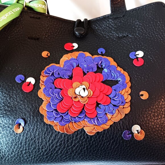 NWT 💥 VERA BRADLEY MINI HATHAWAY Pebbled Leather Crossbody Tote Bag ~ Adorable! - Picture 7 of 11